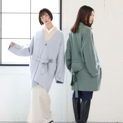 ラクーンダブルフェイスニットコート
