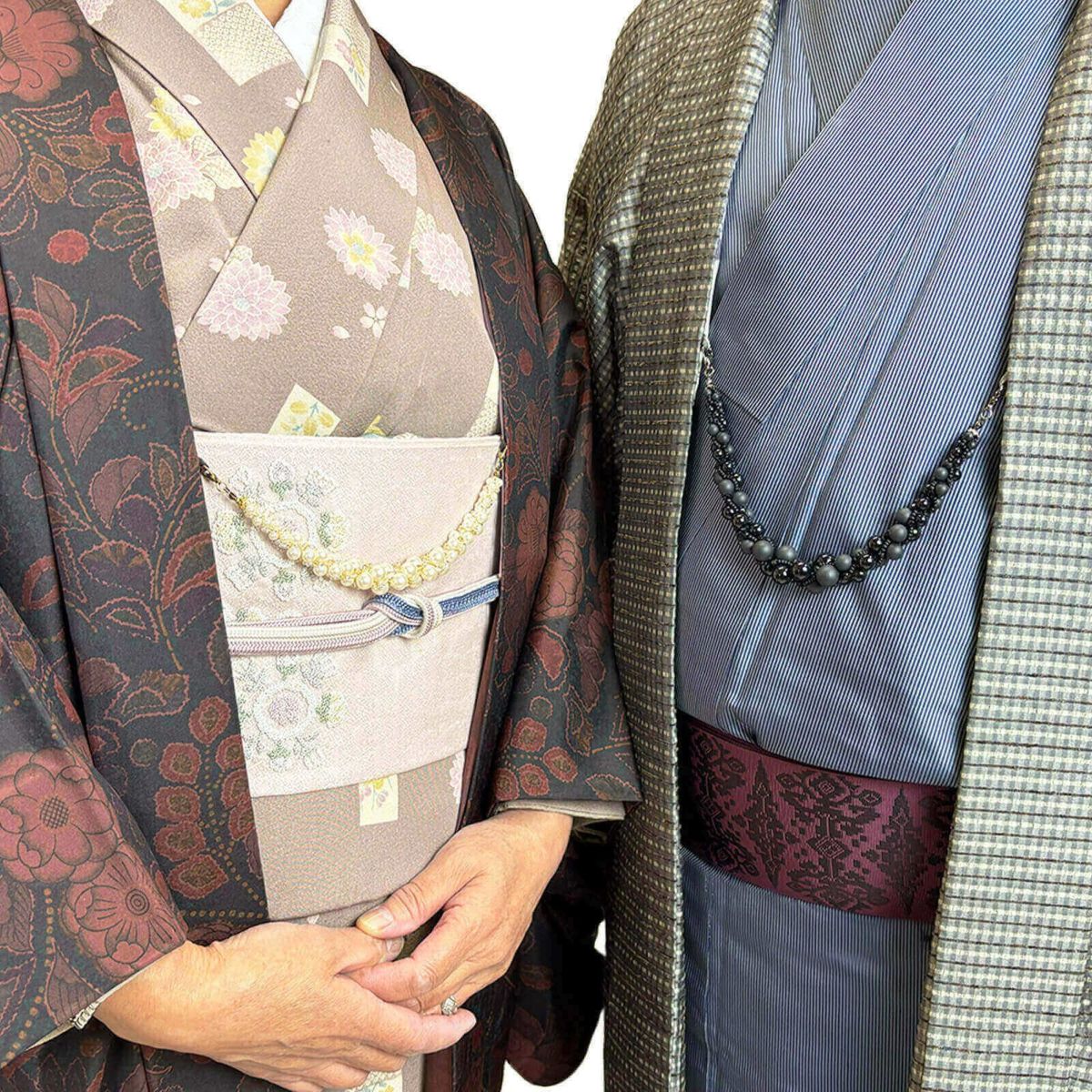 ビーズの羽織紐ペアルックも可能